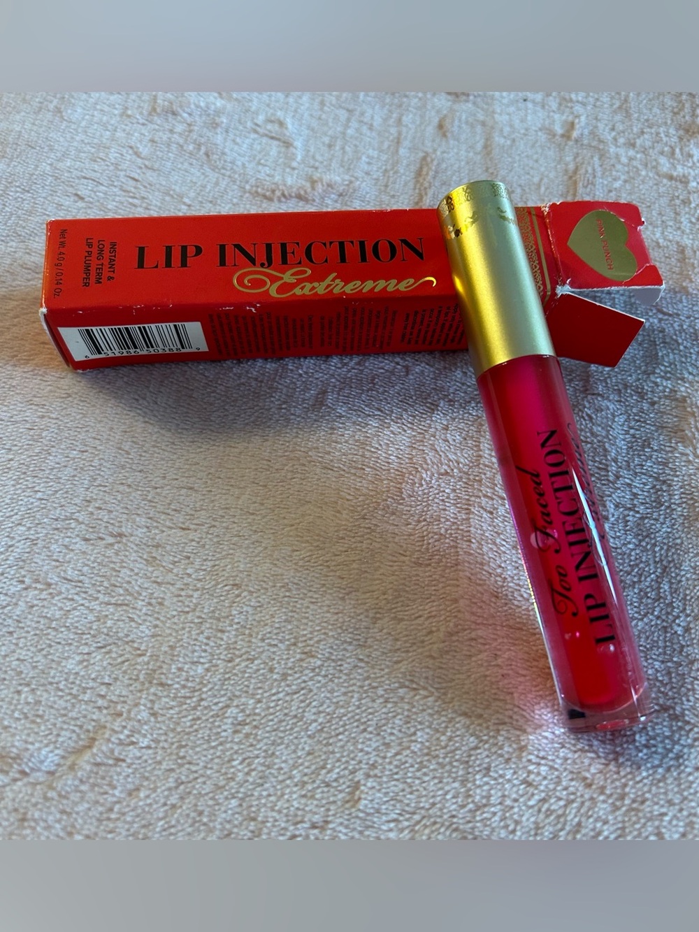 Too Faced Lip Injection Extreme plumping lip gloss in shade pink punch NIB